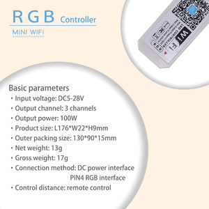Смарт DC 12-24 В 100 Вт светодиодный Wi-Fi контроллер RGB 3-канальный PWM-сигнал Диммер приложение голосовой таймер управление музыкой для цветных ламп - Product Image 5