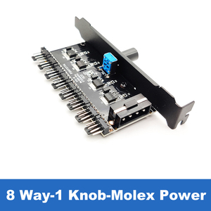 PC 8 Channels Fan Hub 4 Knob Cooling Fan Speed Controller for <strong>PCI</strong> Bracket 12V Fan <strong>Control</strong> Power Supply - Product Image 2