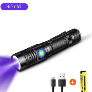 Batería recargable 26650, 3.7VDC, 5W, 365nm, 395nM, UVA, luz negra de aluminio, uv, led, linterna para curado - Product Image 3