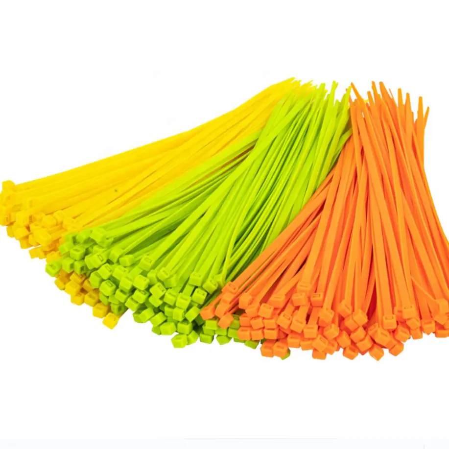Bridas de nailon con cierre automático para cables, corbatas de plástico con cremallera de 10cm x 100mm, coloridas, 2,5 unidades por bolsa pequeña