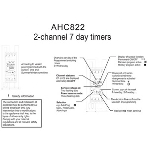 AHC812 AHC822 2 канала 16A Многофункциональный недельный программируемый DIN направляющий цифровой LCD программируемый Timr контроллер - Product Image 6