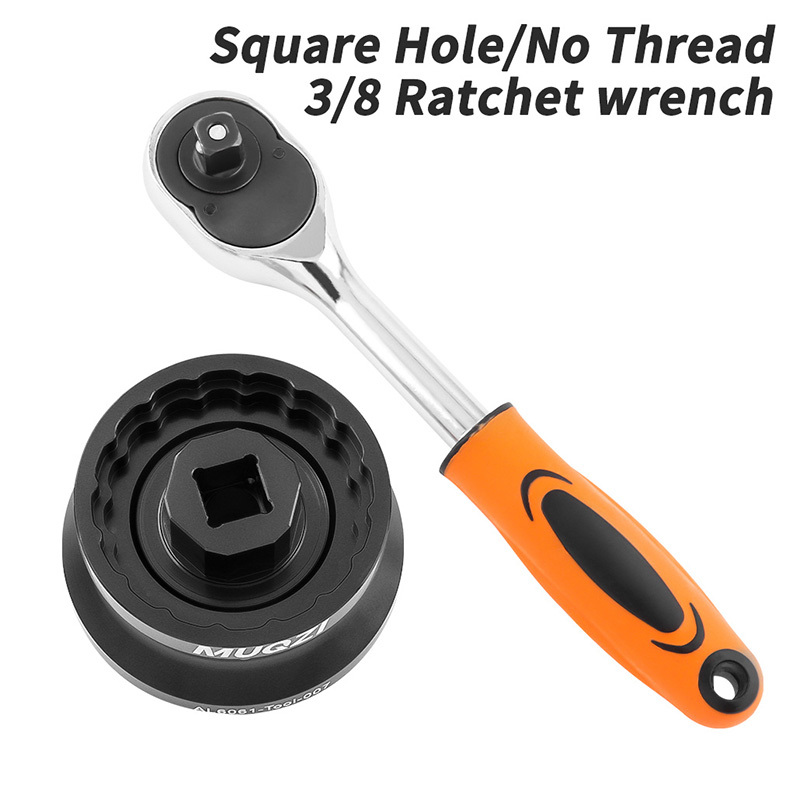 Square Hole/No Thread+Ratchet Wrench-Black