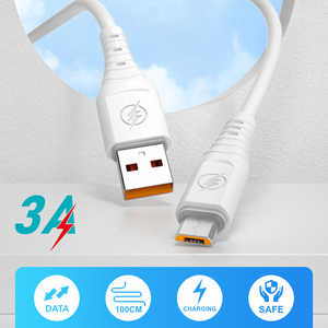 Fabrika doğrudan 3A mikro USB şarj şarj esnek beyaz kablo kordonu tel Android akıllı cep telefonu için - Product Image 2