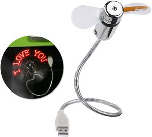 ポータブルミニLEDディスプレイ電気ファンUSBバッテリープログラマブルカスタムメッセージハンドヘルドテーブル設置屋外での使用を冷却 - Product Image 2