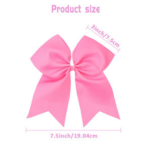 JIRIS 7'' Ready to Ship Cheerleading Solid Color Grosgrain Ribbon Large <strong>Cheer</strong> <strong>Bows</strong> With Ponytail Holder for Girls Hair <strong>Bows</strong> - Product Image 4