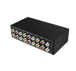 Conmutador de caja para HDTV LCD DVD, conmutador de Audio y vídeo, 4 puertos, 2 salidas, 3 RCA, 4 en 1, 4x1, 2 salidas, 4x2