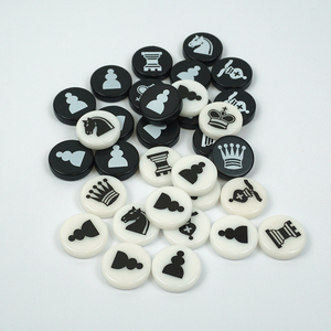 Tùy chỉnh in mẫu màu sắc Bán buôn giá rẻ Acrylic quân cờ 30 cái đen và trắng nhựa quân cờ - Product Image 2