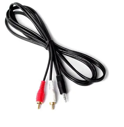 Audio verlängerung Kabel buchse 2,5mm Stereo-2 * Cinch-Stecker 2m SCHWARZ