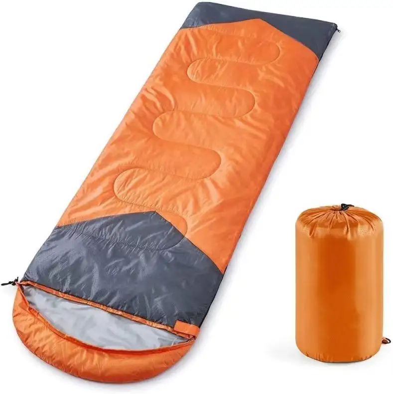 15 Degree Camping Sleeping Bag With Pillow Portable 1350g Tent Sleeping Equipment Big Size Envelope Style For Camping Hiking