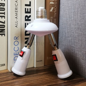 E27 extension lamp <strong>socket</strong> <strong>adapter</strong> <strong>with</strong> flame retardant plastic and copper fittings, 90&deg; angle and 180&deg; <strong>rotatable</strong> lamp holder - Product Image 2