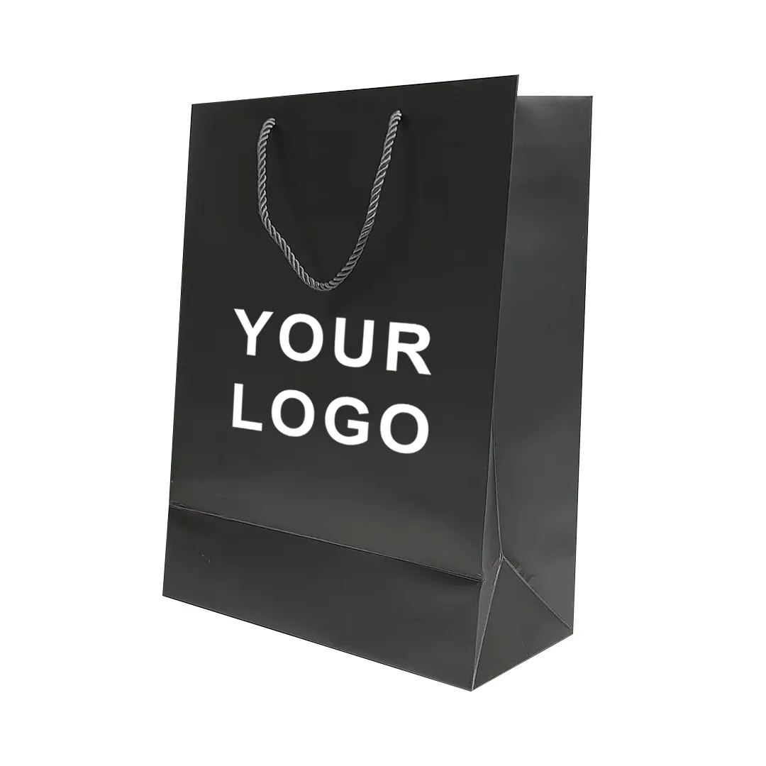 फैशन आर्ट पेपर पैकेज बैग सॉलिड कलर गिफ्ट पेपर बैग कस्टम प्रिंटिंग लोगो शॉपिंग वेडिंग के लिए पुन: प्रयोज्य शॉपिंग बैग