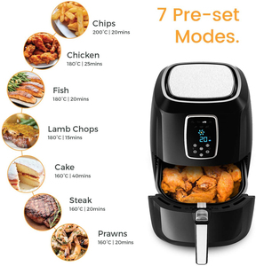 5.5L Air Fryer 1800W with Digital Display <strong>Timer</strong> <strong>and</strong> Fully Adjustable <strong>Temperature</strong> <strong>Control</strong> for Healthy Oil Free &amp; Low Fat Cooking - Product Image 2