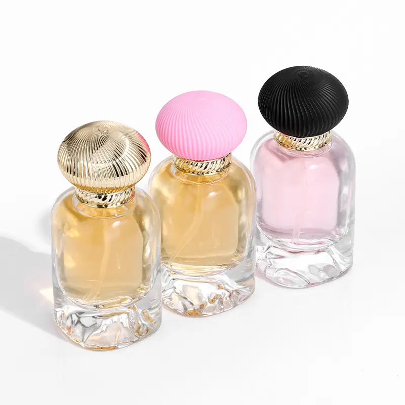 Glas parfüm flasche 30ml transparente Parfüm flasche 50ml 100ml Farb sprüh kugel kappe abgefüllt parfümiert leer