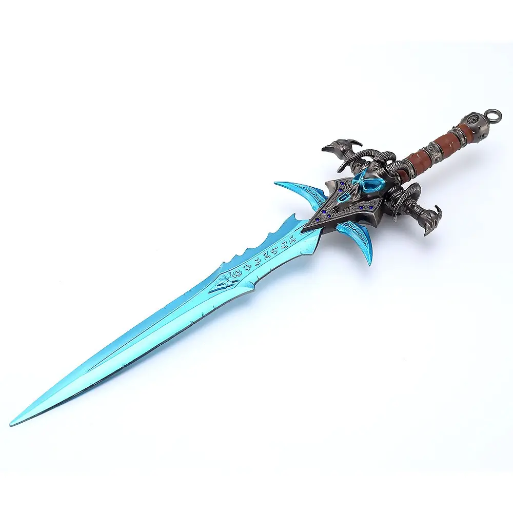 New World of Warcraft Frostmourneおもちゃミニソード亜鉛合金ブルーブレード30cm222gバースデーギフトメタルオーナメント