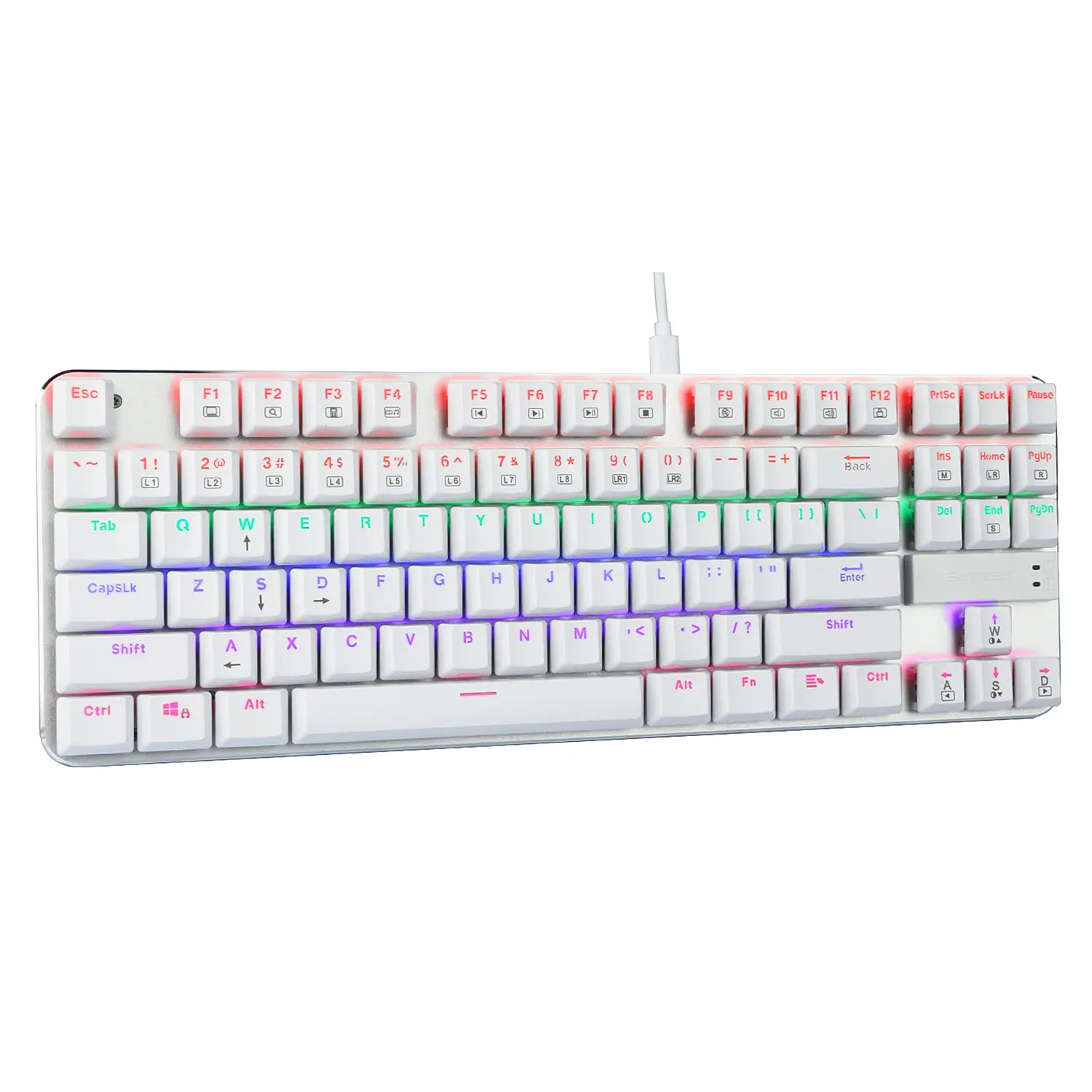 Fábrica Nuevo Teclado para juegos con cable RGB LED retroiluminado Diseño ergonómico Delgado Teclado mecánico de computadora Teclado de escritorio