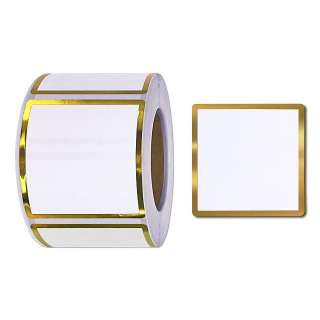 Blanco, hoja de oro Frontera, 5*5cm, cuadrado