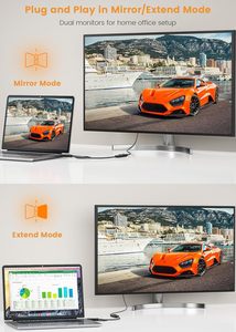 4K HDMI-DPアダプター4K-60HZ男性から女性へナイロンTPE PVCジャケットソースデバイスからDPディスプレイへ - Product Image 4