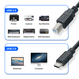 高速1.5M USB 3.0打印头数据电缆USB至C型扫描仪计算机全彩色打印电缆