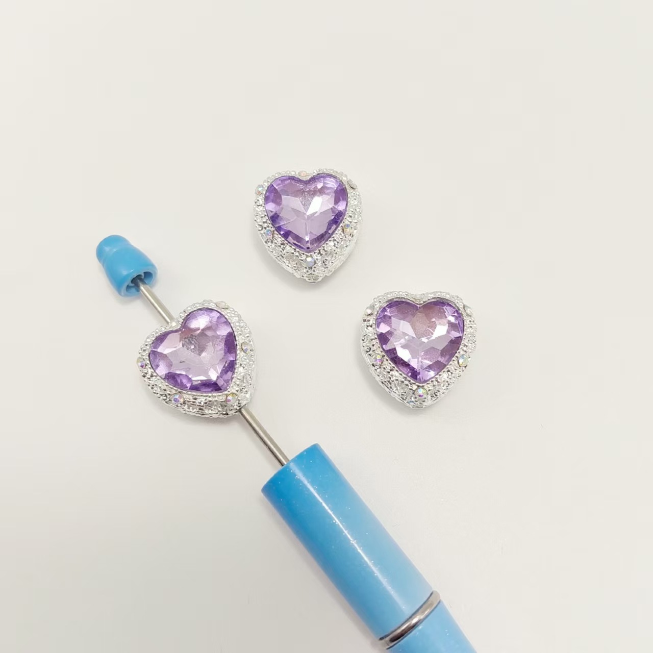 Plaqué argent - diamant violet translucide