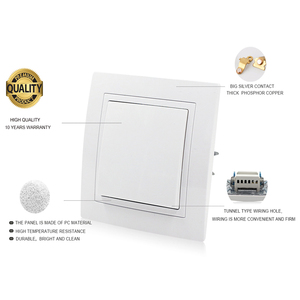 Fireproof PC Panel 1 Gang 1 Way 2 Way Electrical Power Light <strong>Switch</strong> Euro Standard Wall on Off <strong>Switch</strong> - Product Image 2