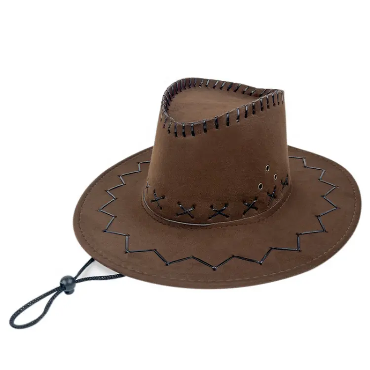 Cappello da Cowgirl a tesa larga in feltro di qualità per adulti novità con cappello da Cowboy a buon mercato per la festa in Costume per signora e signori