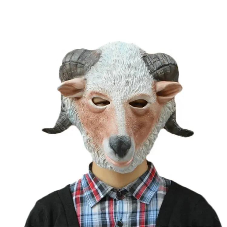 Fabrik Großhandel Schafe Tier Vollkopf-Masken lustiges Halloween-Kostüm Cosplay Party Latex-Masken