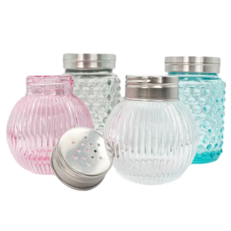 Round Empty Clear Food Honey Storage Glass Bottle Jars with caps