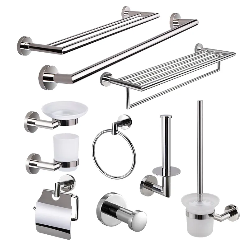 Offre Spéciale nouveau Design moderne Chrome fini Six pièces ensemble d'accessoires de quincaillerie en acier inoxydable pour salle de bain