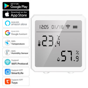 מד חום דיגיטלי אלחוטי תרמומטר lcd מסך שטוח טמפרטורה ולחות חיישן לחות