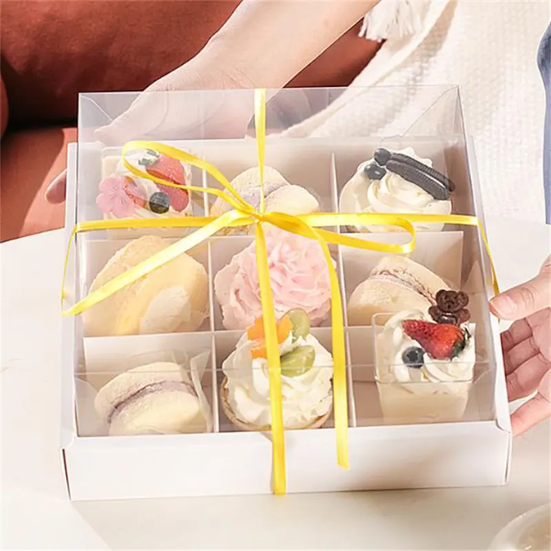 Custom Logo Luxury Gift Lunch Donut Boxes Printed Bio-degradable Cute 6 Pieces Paper Donut Packing Box