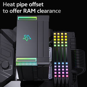Dispositivo di raffreddamento per CPU ARGB Ultra-silenzioso pupazzo di neve con controllo della velocità PWM dei tubi di calore e confezione della scatola per costruzioni di gioco per PC ad alte prestazioni - Product Image 3