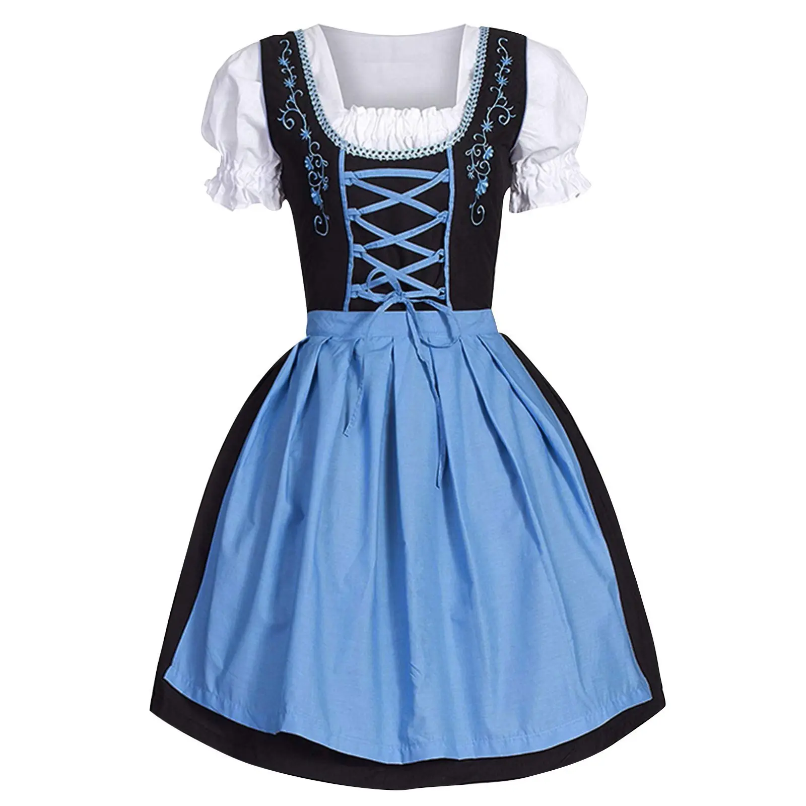 Kostum Oktoberfest pakaian gaun Dirndl untuk pesta Bavaria Oktoberfest OEM/ODM