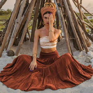 Baishiwei 2024 seksi Bohemian tatil yarım elbise kadınlar için yaz Maxi Bikini Beachwear <span class=keywords><strong>Sarong</strong></span> çok renkli gündelik giyim yüzmek elbise