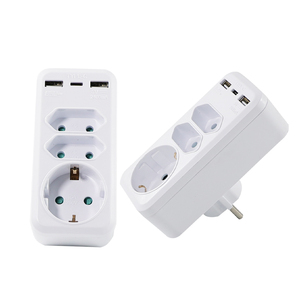 Germany Standard USB a C adattatore di alimentazione Multi-conversione EU presa 3 vie con 3 prese 16A nominale in ottone con presa - Product Image 5
