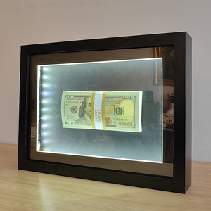 10x10inch 30x30cm khung màu đen và chúng tôi tiền khung ảnh bằng gỗ 4x9 inch Đen Đô La hóa đơn khung hộp tiền - Product Image 3