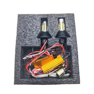 หลอดไฟ LED CANbus 1156 PY21W BAU15S W21W P21W LED ไม่มีข้อผิดพลาดสัญญาณไฟเลี้ยว DRL คู่สีขาวสีเหลืองอำพัน5630 20SMD - Product Image 3