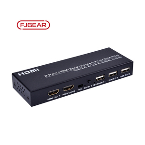 Interruptor de pantalla dual Fjgear 4K HDMI KVM de 60Hz con dos ordenadores que comparten un ratón y un teclado y dos monitores, 1, 2 unidades - Product Image 4