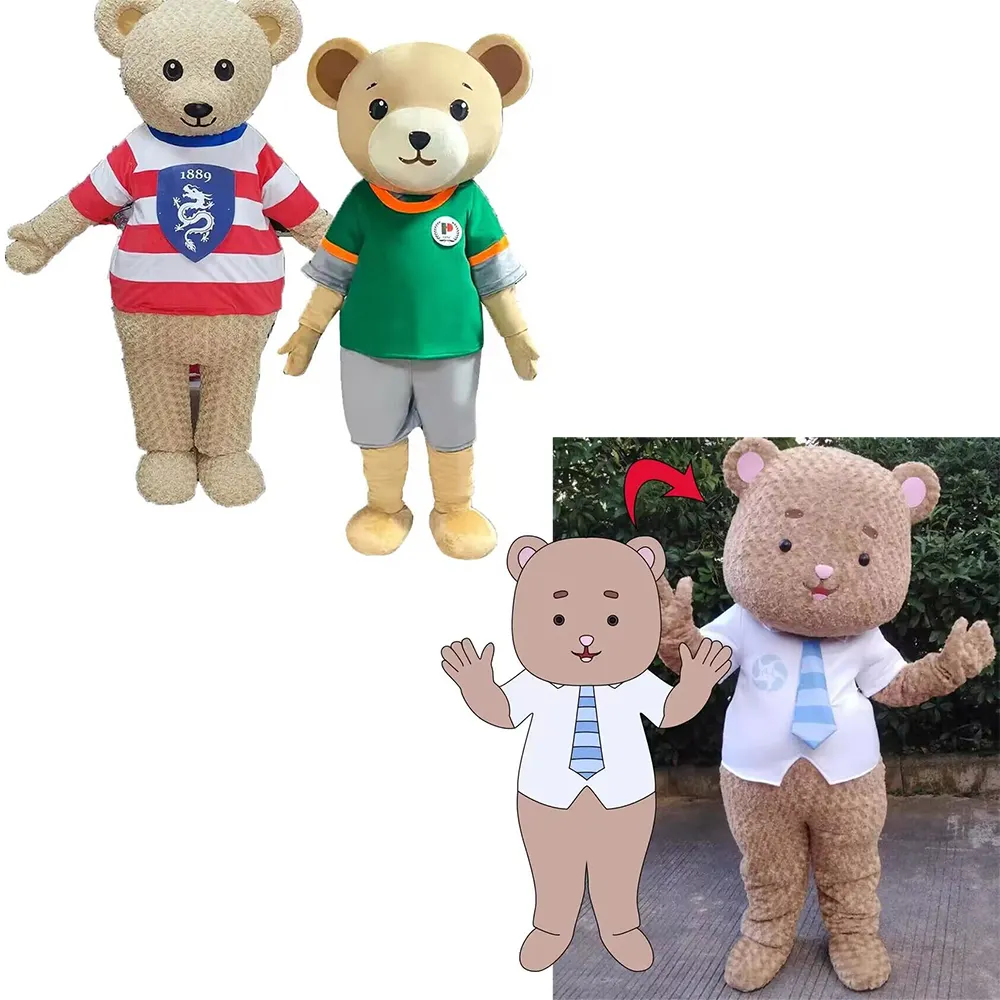 Costume della mascotte dell'orsacchiotto della peluche caldo 2023 per il Costume della mascotte dell'orsacchiotto del fumetto sveglio personalizzato adulto