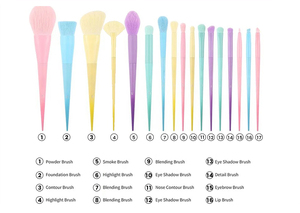 17pcs Macaron Color High Quality Vegan Professional Makeup <strong>Brushes</strong> Set Private Label Concealer and Shaving <strong>Brush</strong> for Face Lips - Product Image 4