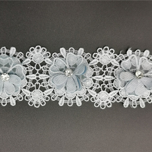 Personalizado Impresso Fita Elástica 100% poliéster Bordado Rendas Organza BORDADA Eco Apoio