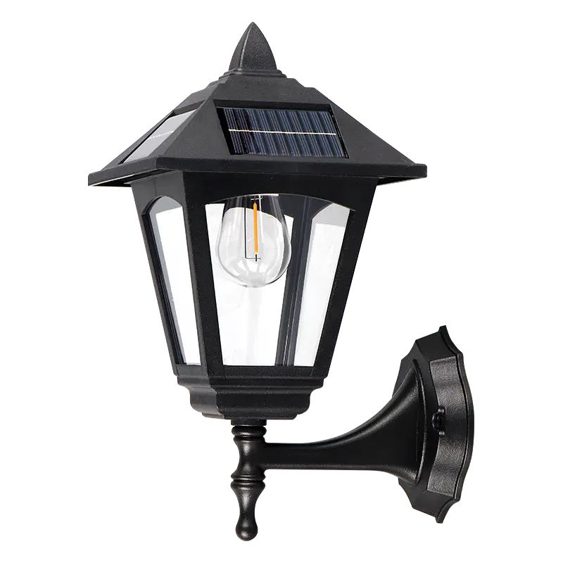 Оптовая продажа, декоративный четырехугольный светодиодный садовый светильник на солнечной батарее, роскошный черный садовый светильник для отеля, настенный светильник с индивидуальным логотипом 80 5 В