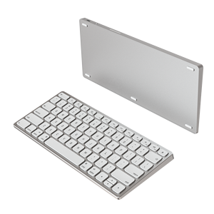 Teclado inalámbrico de aleación de aluminio, 78 teclas con dientes azules para PC, iMac, portátil, ordenador, tableta, teclado recargable, reemplazo de Apple