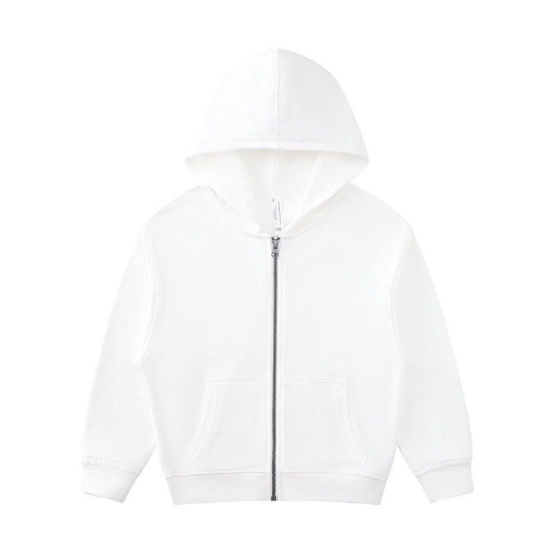 Felpa con cappuccio Zip bianca