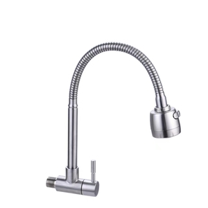 <strong>Cheap</strong> 304 Stainless Steel Wall-Mounted Faucet Pull-down Dual Function Sprayer Basin Faucets Single Cold Water <strong>Mixer</strong> - Product Image 1