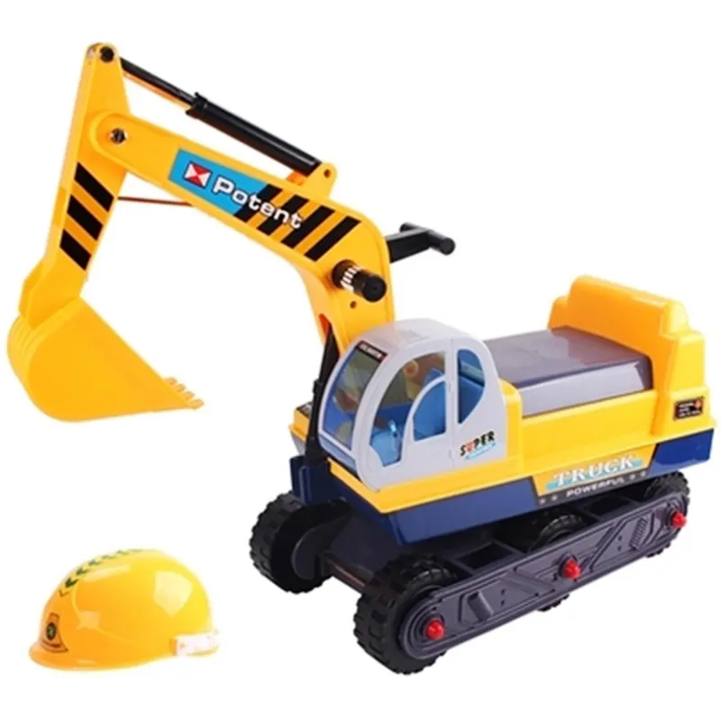 ふり遊び建設トラックおもちゃ掘削機掘りスクーターカートを引っ張る子供が車に乗る