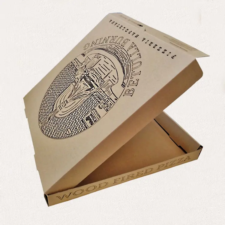 Caja de cartón corrugado para Pizza, embalaje de Pizza para llevar, logotipo personalizado, precio de fábrica