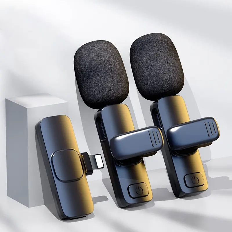 Microfono Wireless microfono con risvolto Wireless registrazione Video portatile per Android IOSRecoroding Lavalier Tie Set