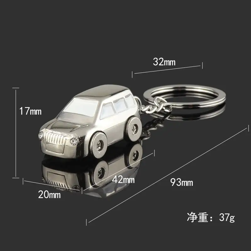 Liontin kunci mobil logam model mobil 3D khusus pria 4S store truk peringatan hadiah kecil gantungan kunci