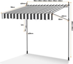El krank kelepçe tente hiçbir sondaj tente balkon tente UV dayanıklı ve su geçirmez veranda balkon posta sipariş için ambalaj - Product Image 2
