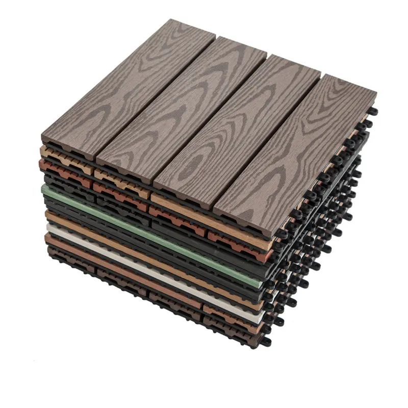 Prix de gros Planche de terrasse en bois composite résistante à la chaleur, qualité supérieure Résistant à l'eau Carreaux de terrasse en bois café